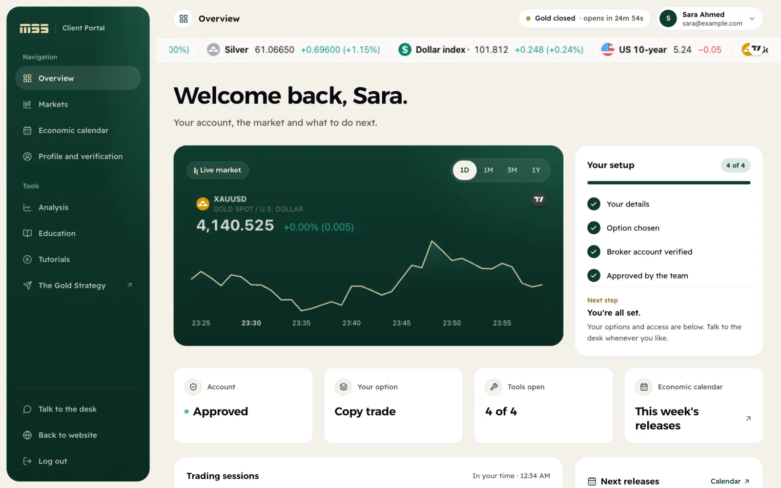 Client Portal: Overview, on a computer